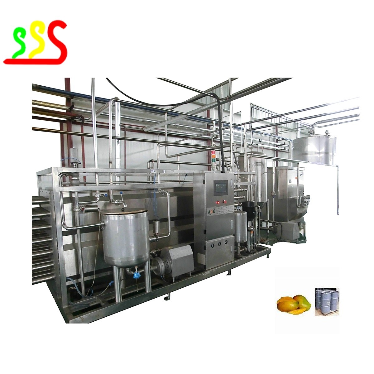 Stainless Steel Food Grade Mango Juice Processing Plant Customized 220V / 380V