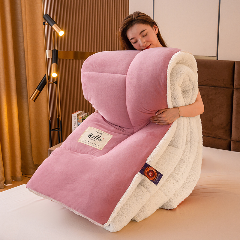 Healthy Sleep Support Quilt Elegant Comfort Softest Coziest Heavy Weight Sherpa-Backing