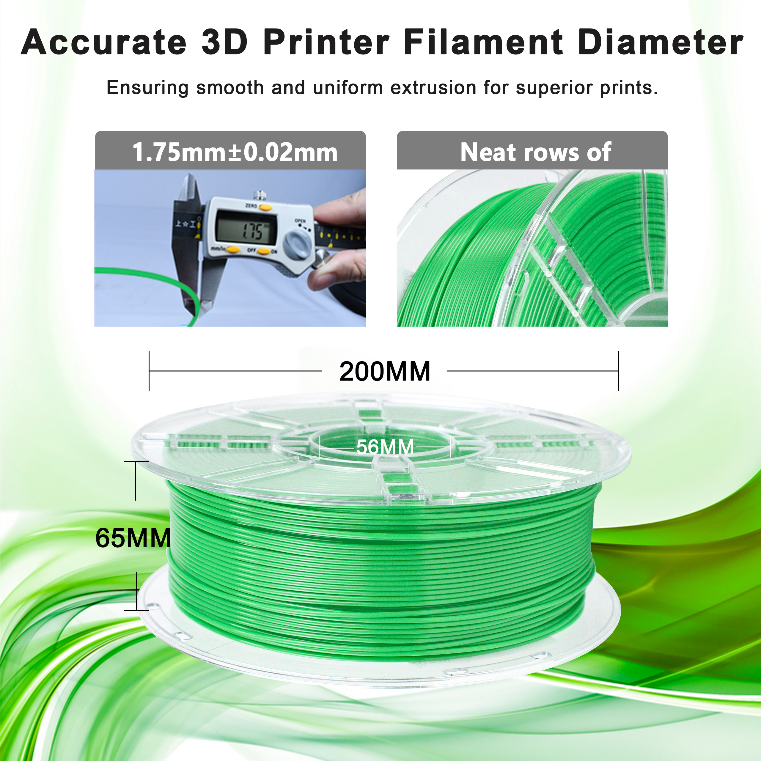 iBOSS PETG Filament 1.75mm Green 1000g 3D Printing Filament Strong Impact Resistance