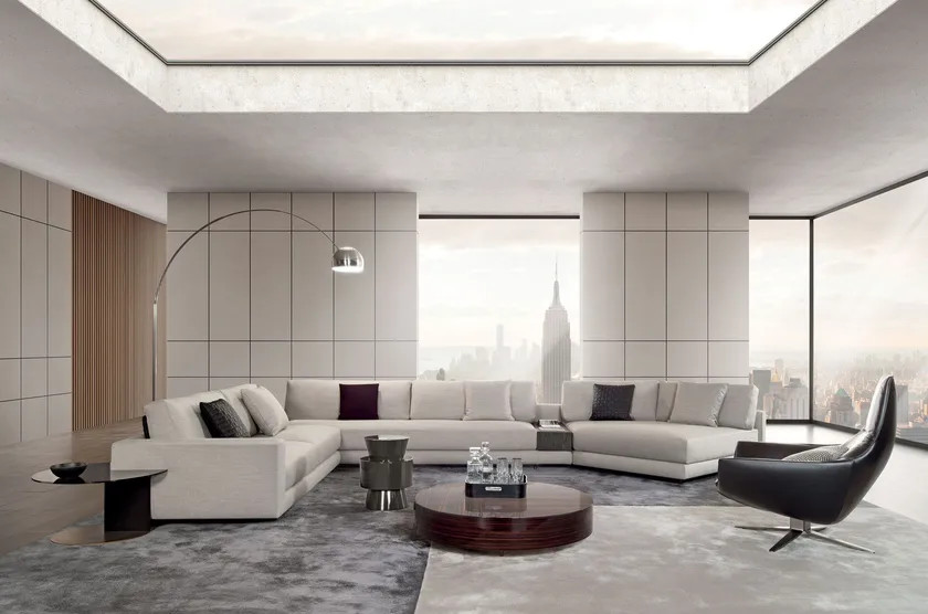 Modern Elegance: High Standard L-Shaped Fabric Sofa For Hotel,Office,Villa Luxury
