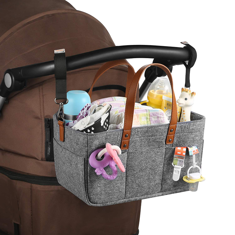 Felt Baby Diaper Organizer 33*18*15 CM For Infant Essentials Storage