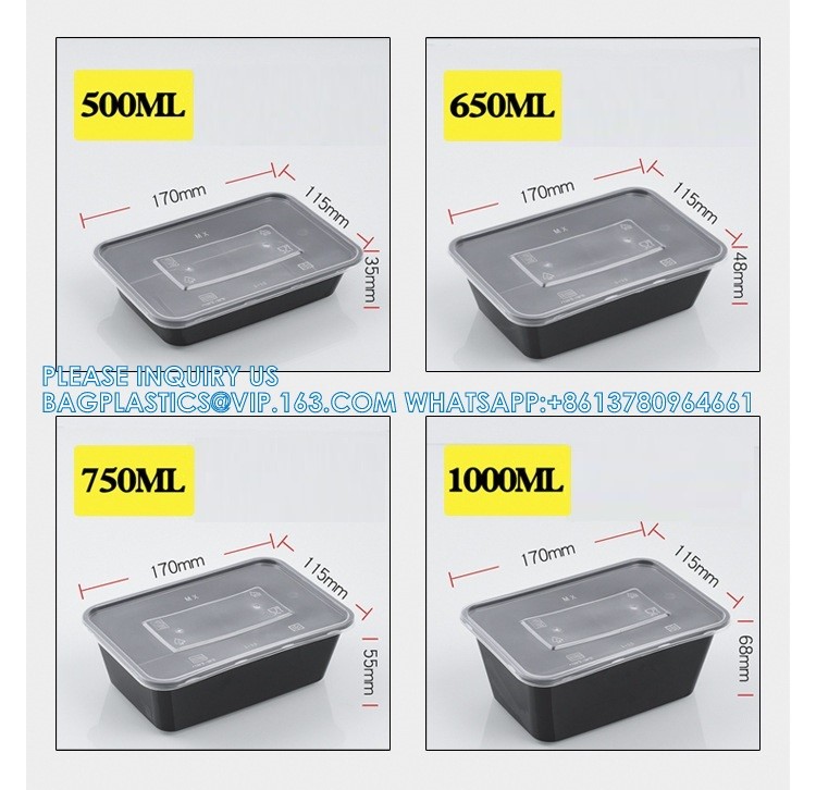 980ml American Takeaway Box Eco-Friendly Microwave Safe Plastic Food Containers With Lids Disposable Food Lunch Box
