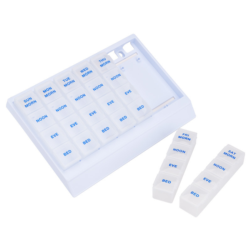 Monthly Am Pm Pill Organizer Box For 7 Days 28 Compartments Pill Packaging Box