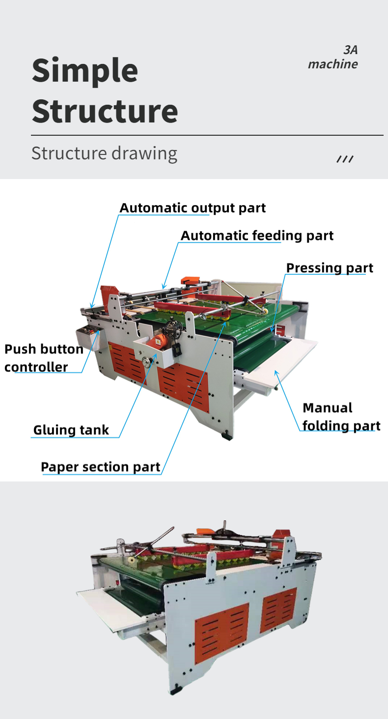 CQT-1500JGKW Semi-Automatic Folder Gluer Gluing Machine for File Folder Corrugated Box