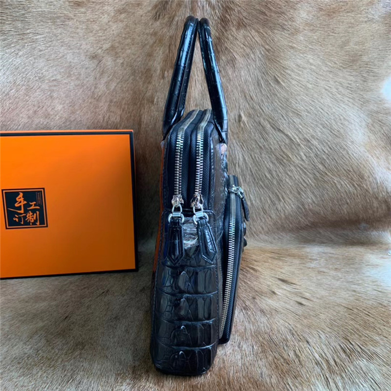 Exotic Real Crocodile Skin Businessmen Briefcase Working Handbag Genuine Alligator Leather Male Large Top-handle Bag
