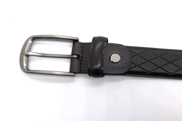 Men 's Diamond Embossed Leather Belt 1 3/8” 35mm Wide Strap With Zinc Alloy Pin Buckle