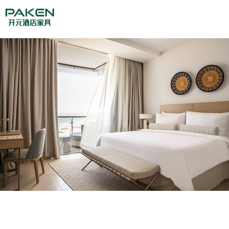Veneer Hotel Bedroom Furniture Sets Melamine Surface