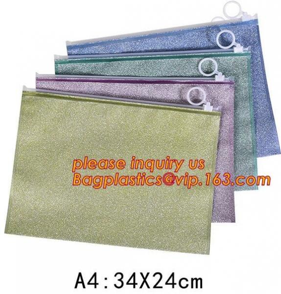 Wholesale Office School Supply A4/5/6 Mesh Zipper Document Bag Multicolor PVC A4 Archives Contract,Office School Supplie