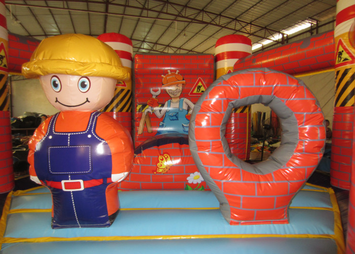 New Construction workers inflatable bouncer inflatable construction site jump house for sale