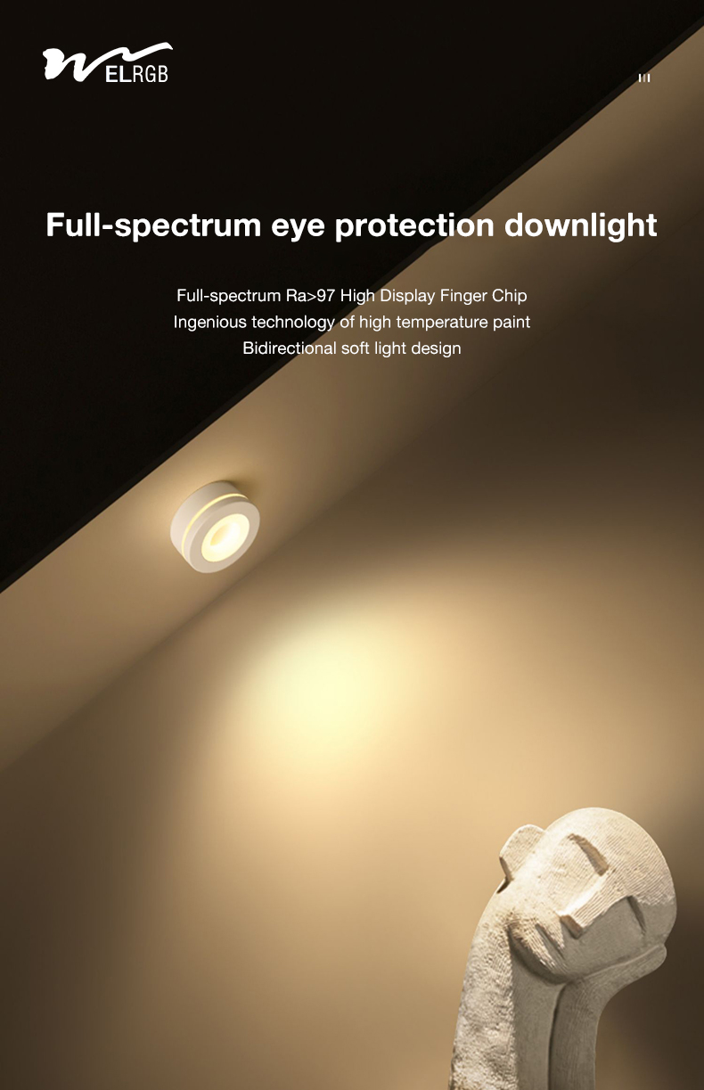 Anti Glare Open Design Spotlight for White Product Style without Perforated Ceiling
