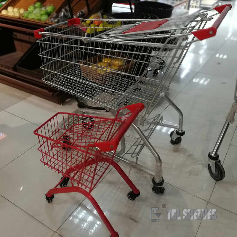 Chrome Plated Kids Shopping Cart , 30L Mini Supermarket Trolley ODM