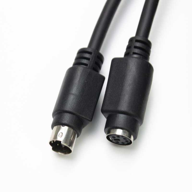 6.56Ft Ps2 Keyboard Wedge Cable Black Color PVC Copper Material