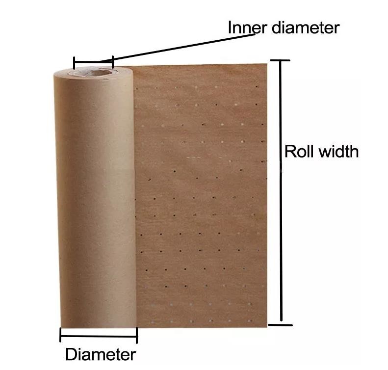 Food Grade 40gsm Dark Brown Kraft Paper Roll Yellow 60 Inch