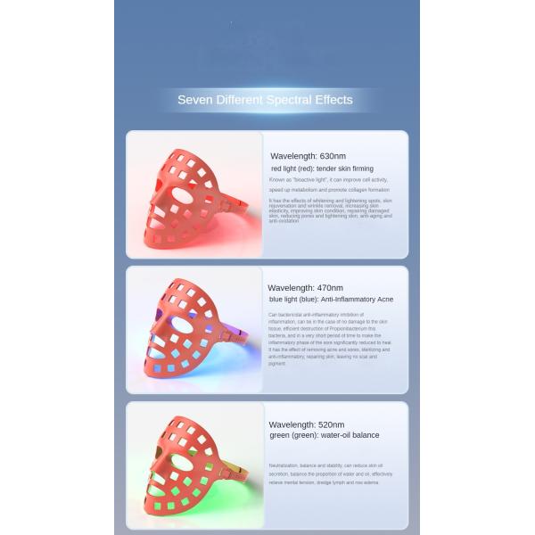 High Quality Skin Tightening Infrared Light Therapy Mask for Home Working 7 Colors Light Therapy Mask for Women and Men