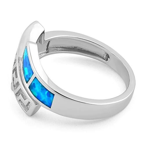 925 With Sterling Silver Greek Inifinity Pattern Lab Opal Band Ring Raw Opal Jewelry