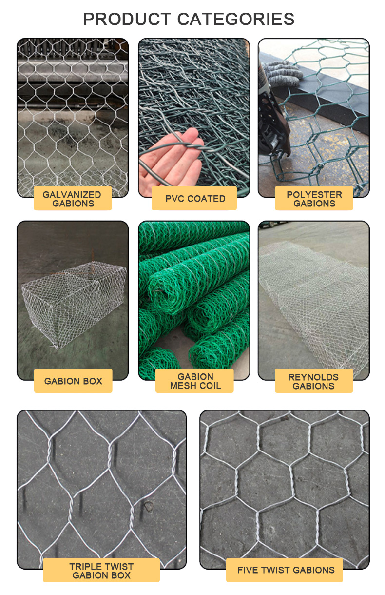Hot Dipped Galvanised Gabion Boxes Explosion Proof 60X80mm
