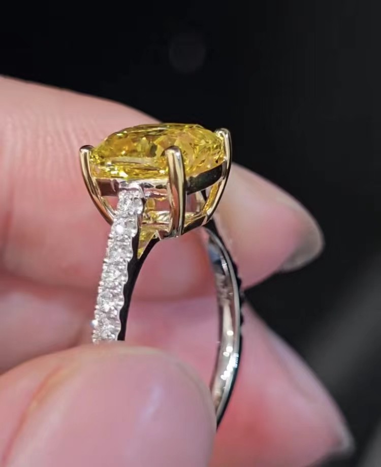 Yellow Diamond Lab Grown Diamond Rings Engagement Wedding Ring