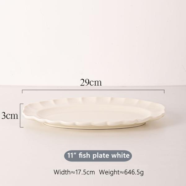 Long Plates Modern Ceramic Oval Plates For Restaurant Nordic Porcelain Tableware Set