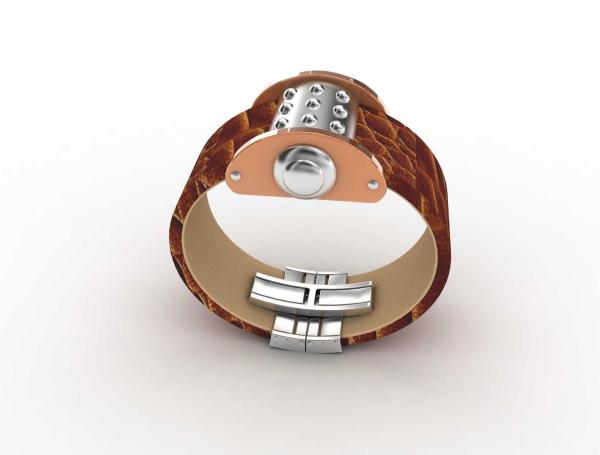 Top Quality Europe Fashion Stainless Steel Genuine Leather Silicone Bangle