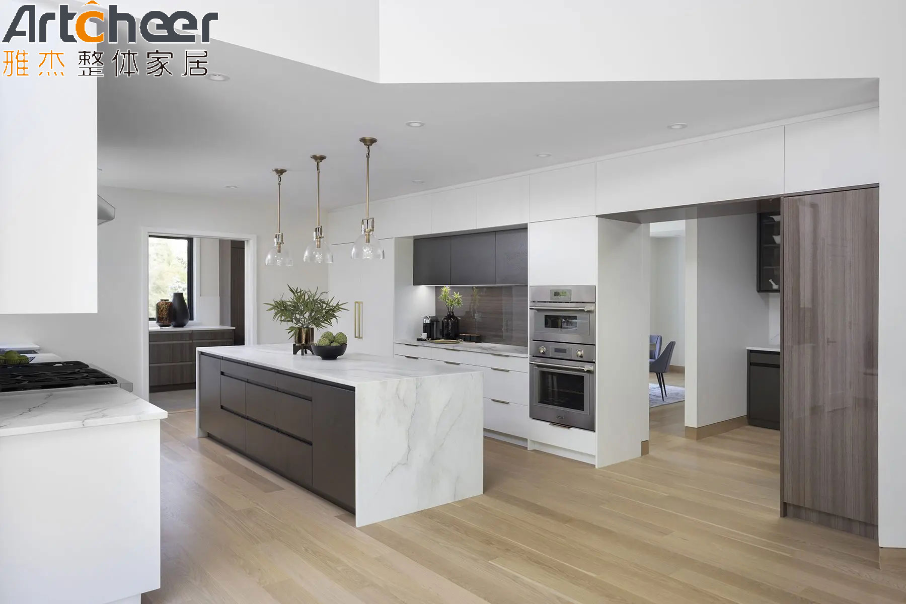 Modular Kitchen Cabinets Eco-Friendly Plywood for Modern Villa Kitchen Storage Design