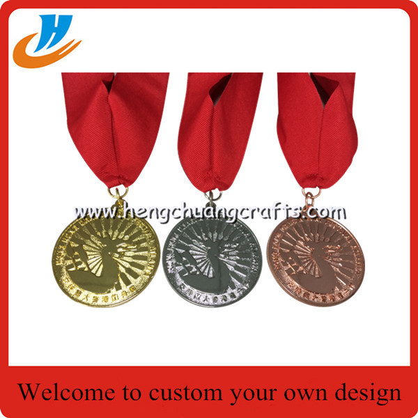 50mm Metal silver medals/ribbon medals with good price and quality