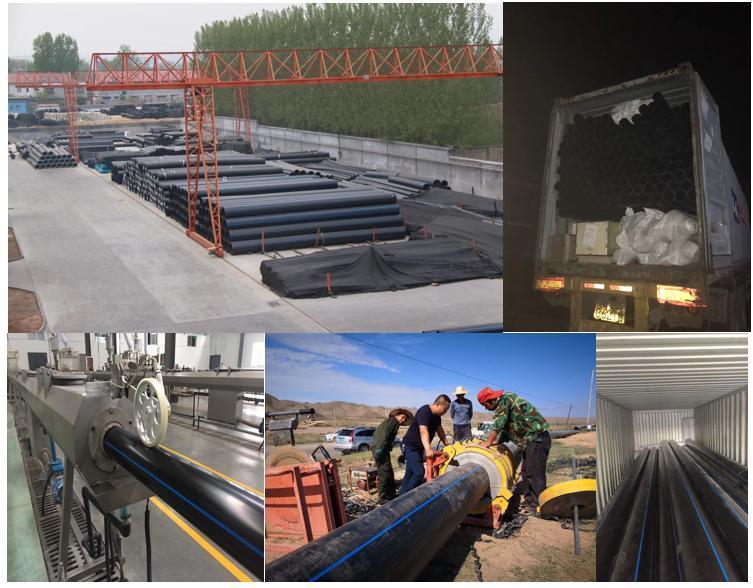 HDPE Plastic Polyethylene PE Pipe Water Supply Tube with Blue Stripe
