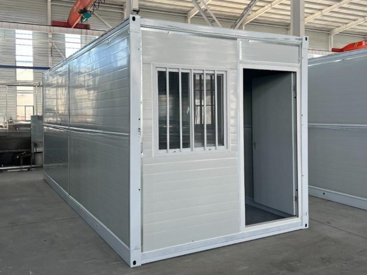 Fast Install Foldable Collapsible 20ft 6m Flat Rack Storage Container House with Sandwich Panel