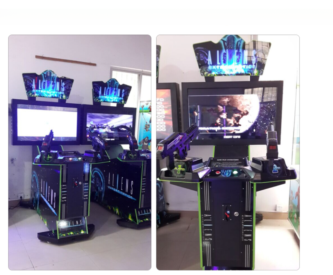 Dreamland coin operated video games 4 in 1 double shooting gun game machines aliens shooting arcade game machine