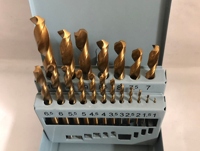 19pcs Set Titanium Twist Drill Bit Set High Speed Steel Dia 1-10mm