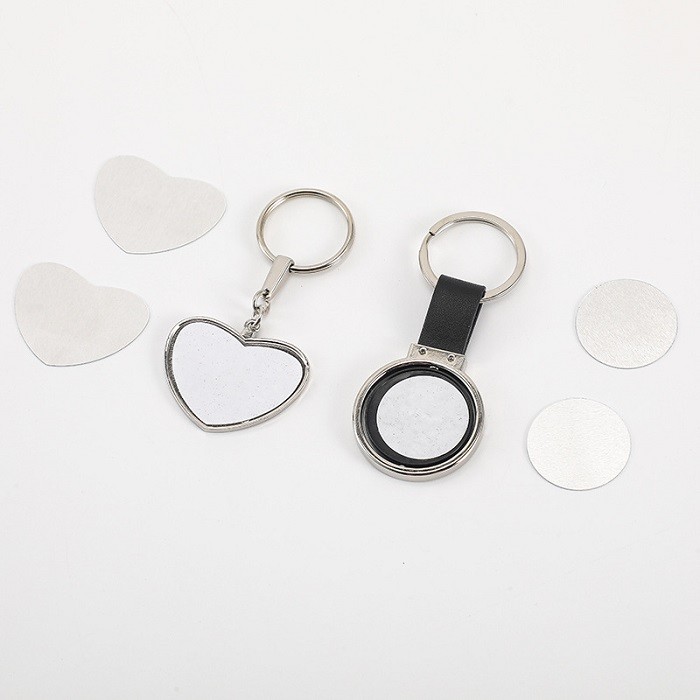 Heart Shape Sublimation Metal Keyring With Printable Metal Insert For Sublimation Printing