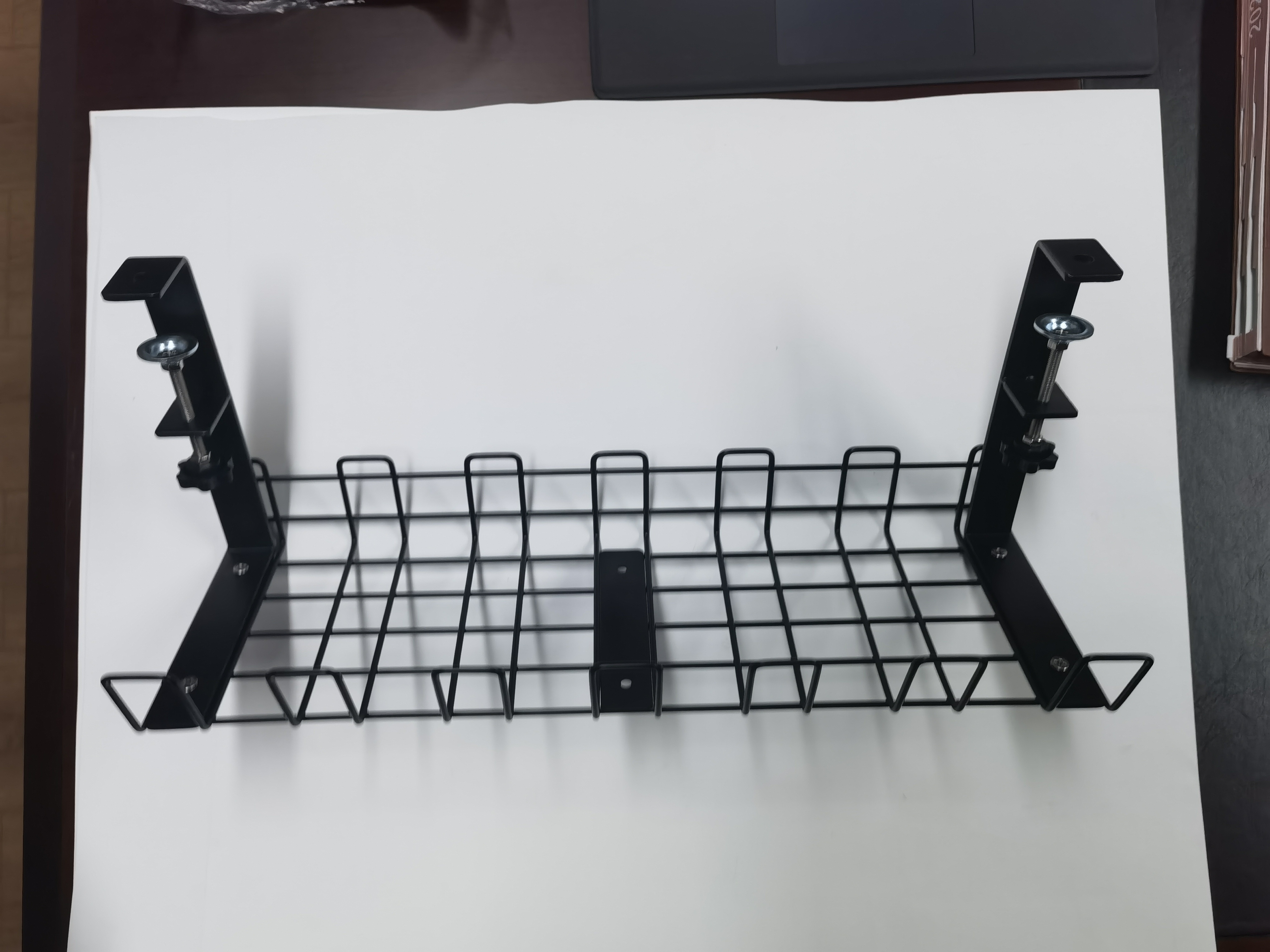 Under Desk Cable Management Tray Organize Wires with Power Coated Carbon Steel Design