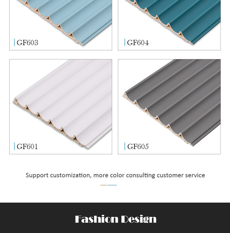 Decorative 3D WPC Wooden Ceiling Outdoor 15mm Round Grille Panel