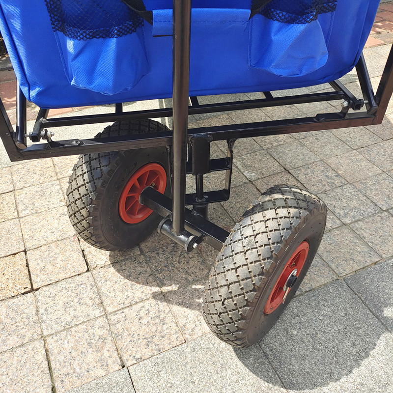 Adjustable Handle Collapsible Utility Beach Cart 3.00-4 Wheels Tools Trolley Folding Wagon