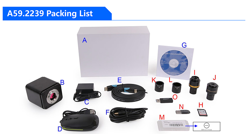 A59.2239 Auto Focus 4K HDMI+WIFI+USB Camera Mouse Measure OPTO-EDU