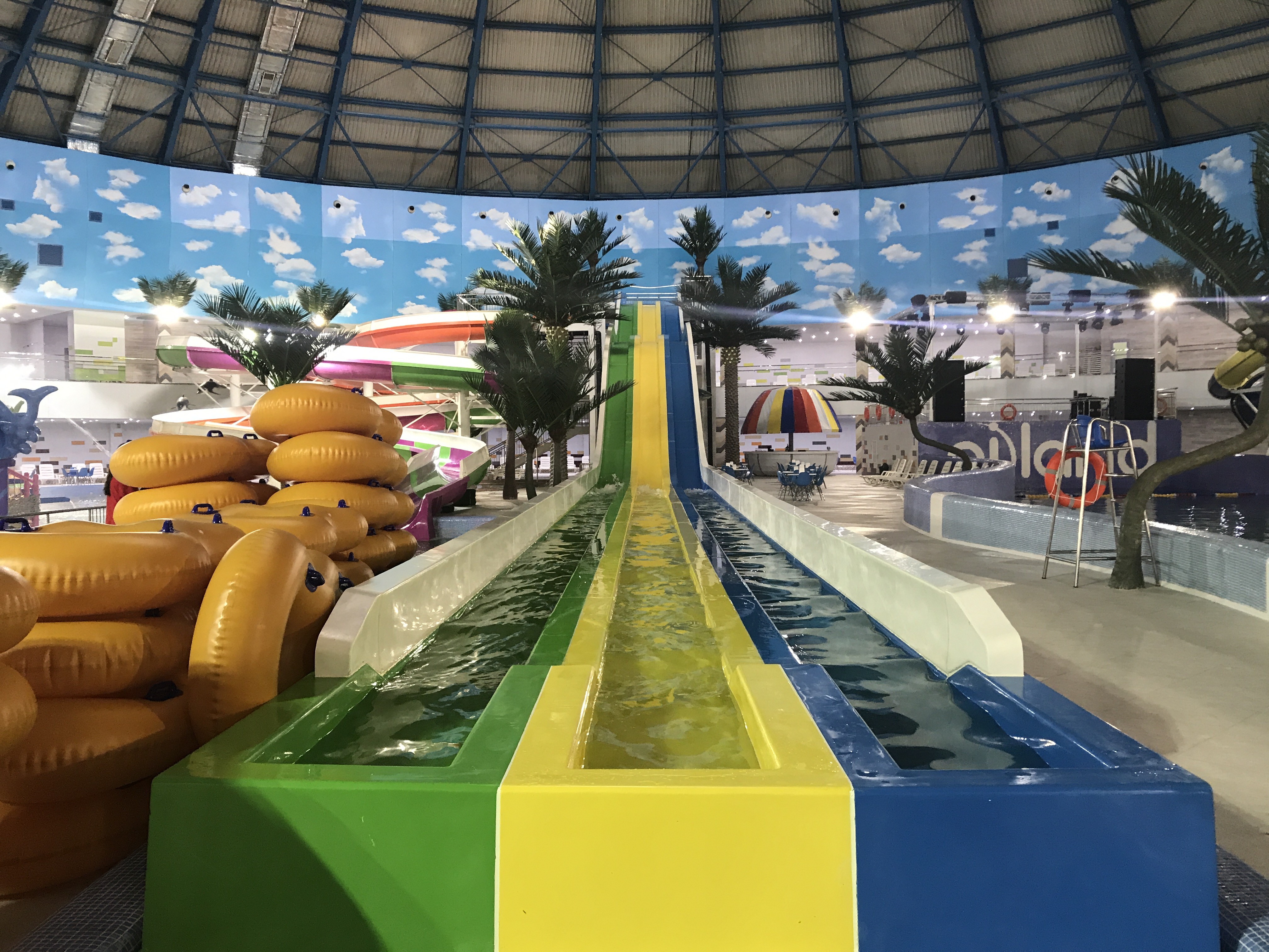 Customized Kazakhstan Astana Indoor Fiberglass Pool Water Slide Park Project