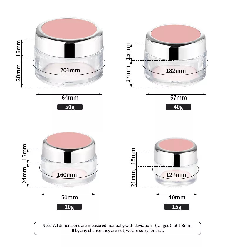 Round Cream Packaging Jar 20g Acrylic Material UV Printing 50mm Width