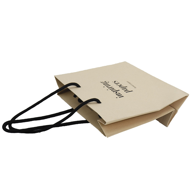 Biodegradable Custom Printed Paper Shopping Bags Durable Kraft Paper Material