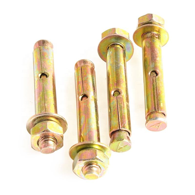 Brass Plated Screw Accessories High Carbon Steel Sleeve Anchor Bolts Metal Expansion Screw