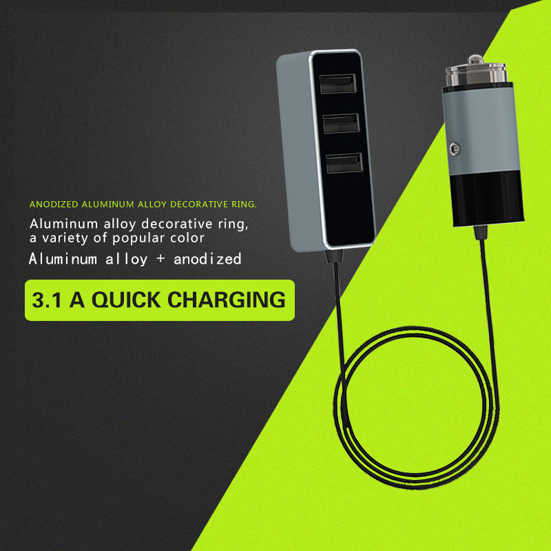 4 USB PORT CAR CHARGER TOTAL 5.5A front 1 USB, REAR 3 USB PORT