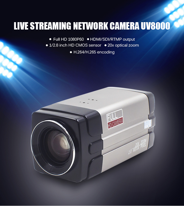 Auto Focus 20x Zoom IP Digital Video Live Streaming Camera with High Definition Sensor
