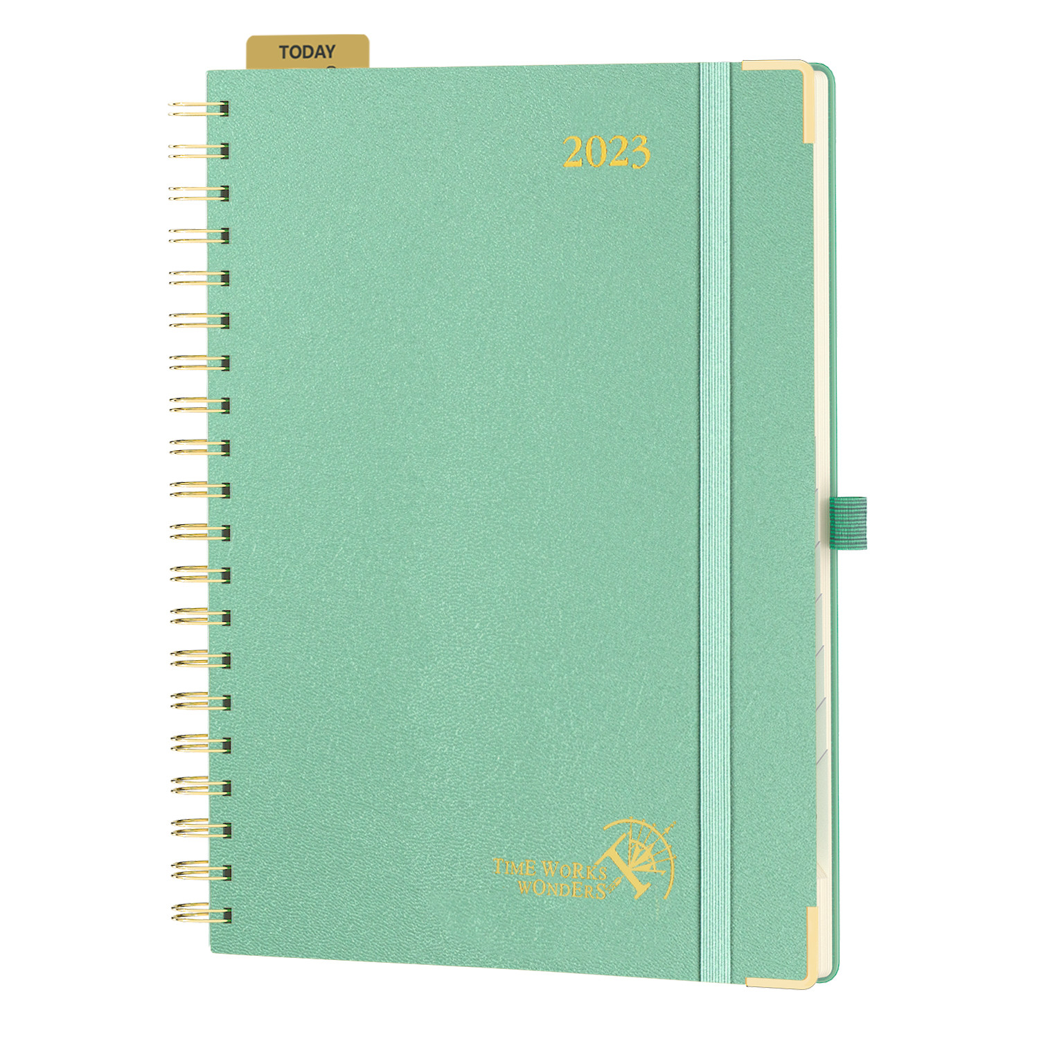 Hardcover Spiral 2023 Weekly Planner 6.5"x8.5" Daily Weekly Schedule Light Green
