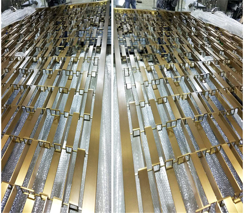 Metal screen golden color shinny reflective screen partition panel for wall dividers or door parititons
