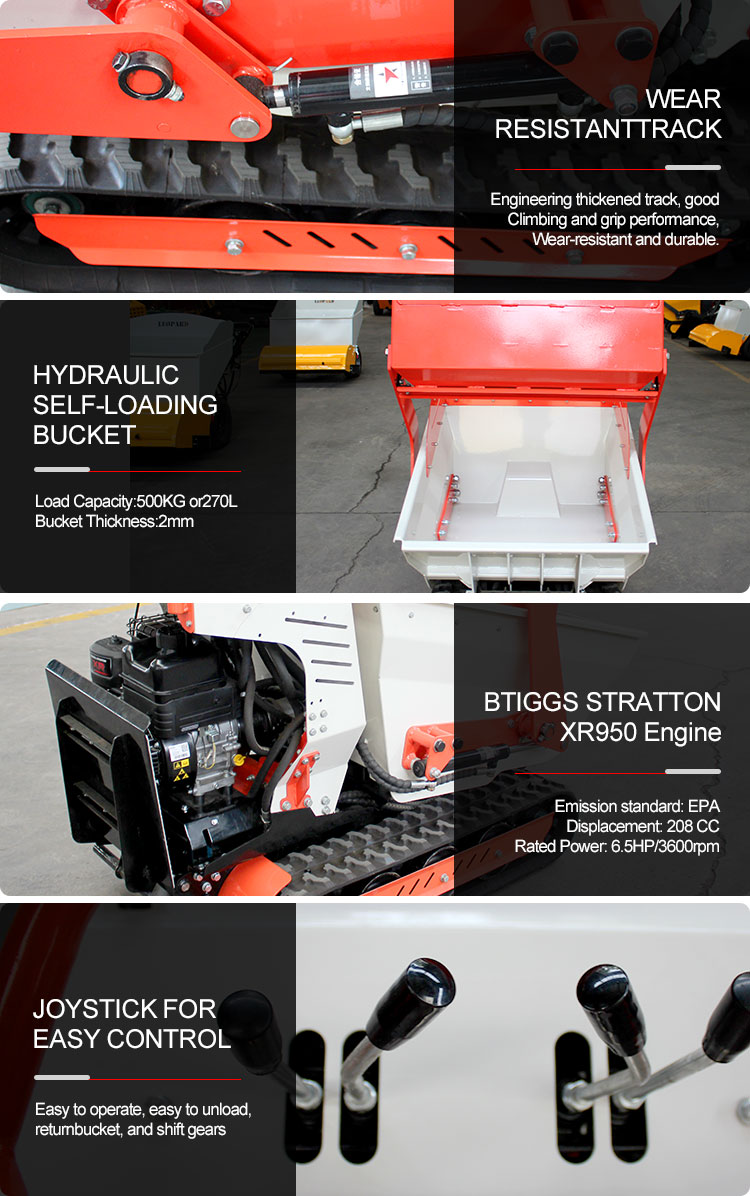 CE Certified Construction Site Dumper Truck with Customized Crawler and OEM Service