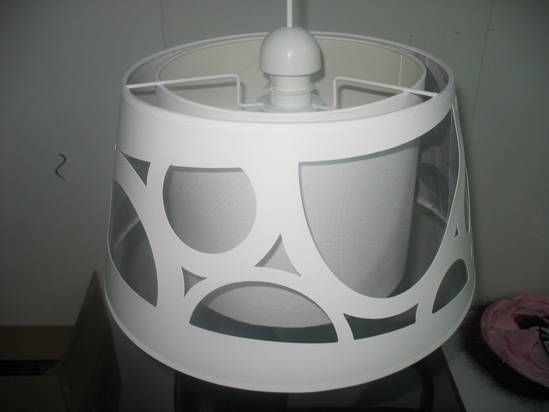 Red Pvc 2 Layer Laser Cut Lampshade White Inner Pendant Optional Easy Fit