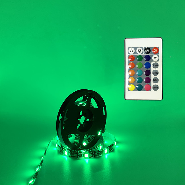 hot sale china12v 5m smd5050 waterproof ip65 rgb led strip lights with remote controller