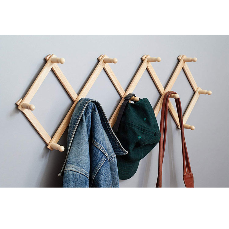 Natural Solid Bamboo Wall Coat Hook for Hanging Towels Robes and Coats 86.68x17x5cm