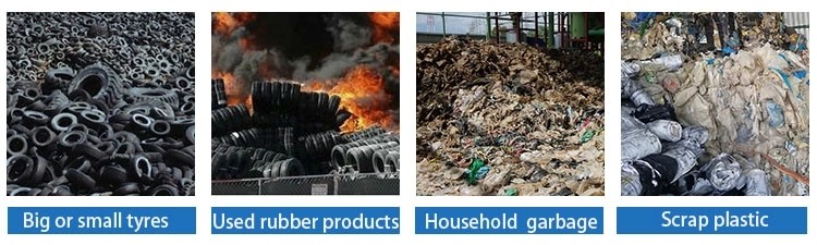 Waste Plastic Used Tyre Rubbers Pyrolysis to Fuel Oil Plant for Waste Recycling