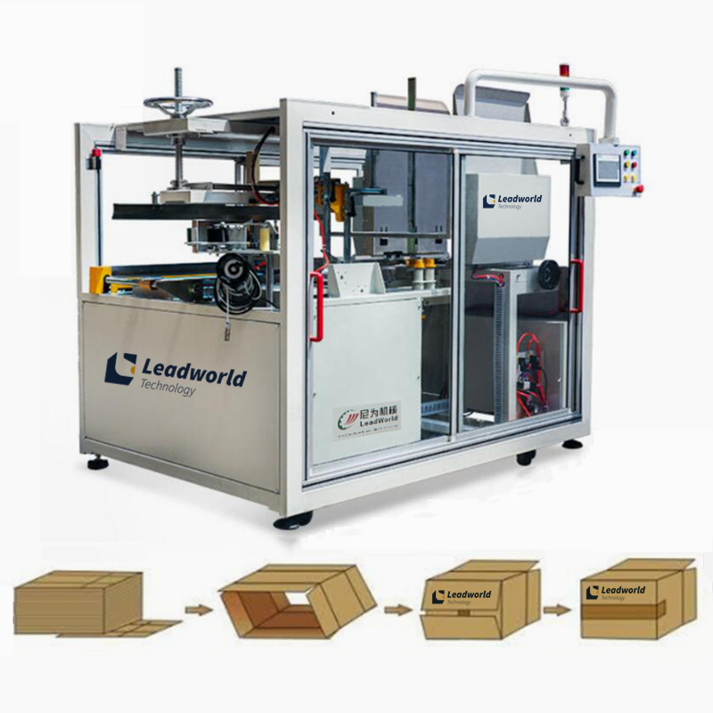 End Of Line Packing Machinery Automatic Carton Unpacking Machine Case Erector