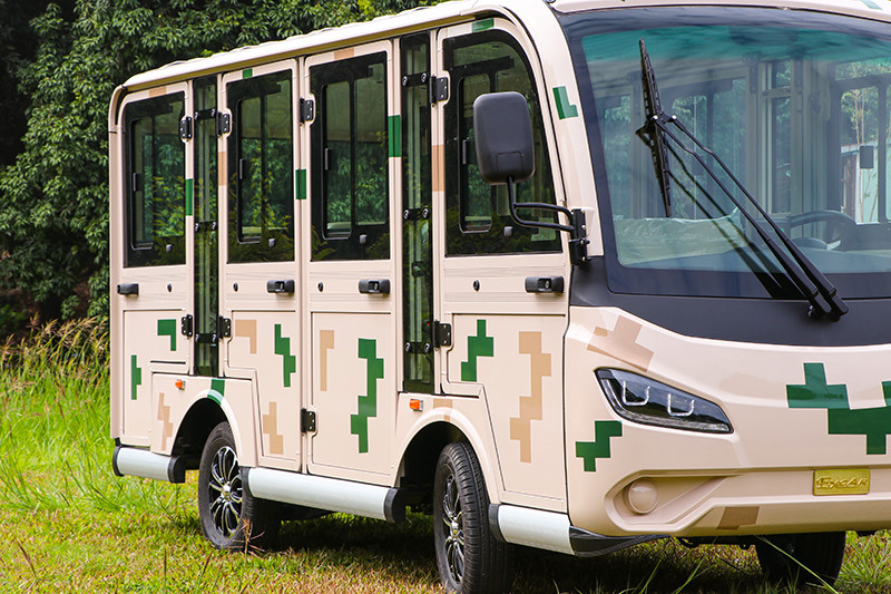 Fully Enclosed Electric Shuttle Bus SIghtseeing Bus With Trojan Battery 11 Passenger