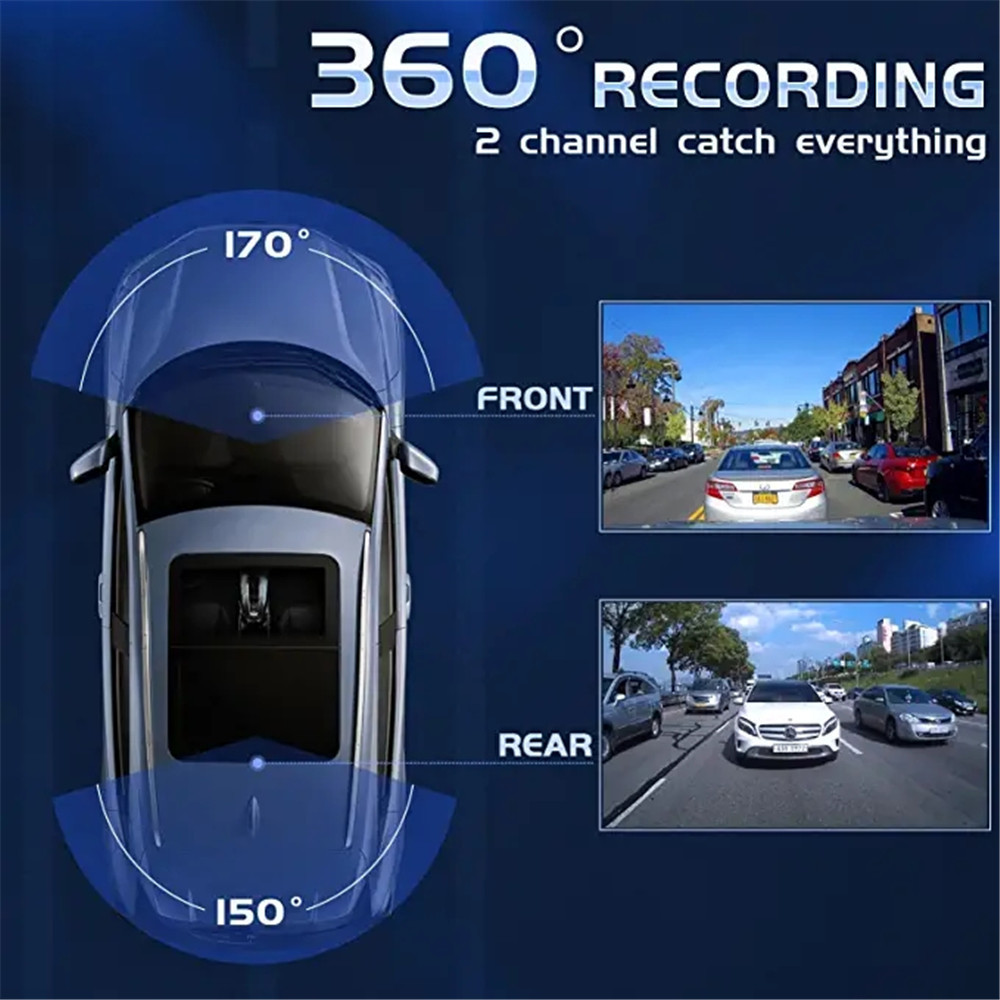 SONYIMX335 4K Dashcam Dual WiFi GPS Front Inside Back Car DVR